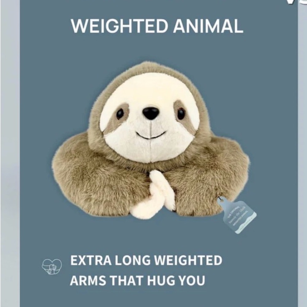 Sunnie the Sloth Weighted Stuffed Animal - Picture 3 of 5